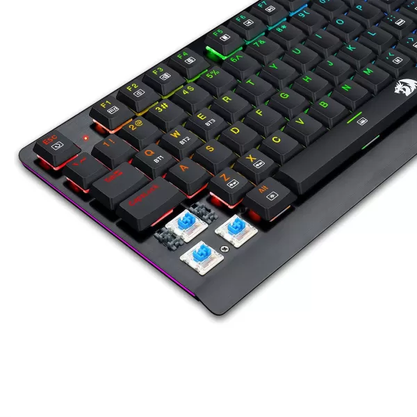 Redragon K603 Wireless RGB Mechanical Keyboard Ultra Thin Low Profile Bluetooth Gaming Keyboard with Blue Switches for Windows Gaming PC