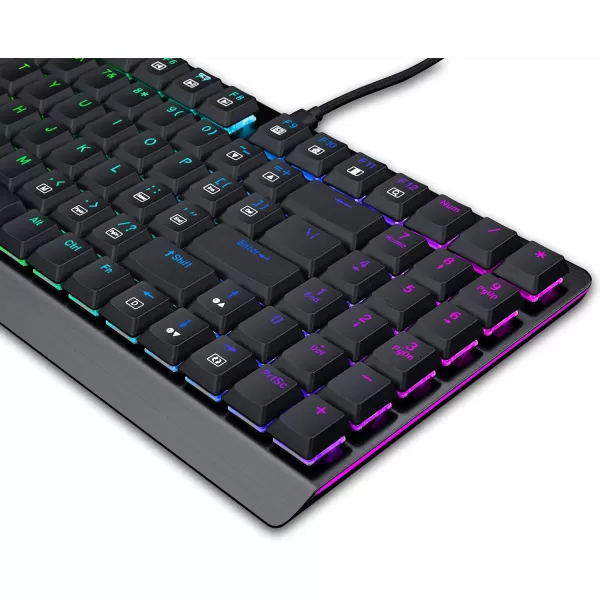 Redragon K603 Wireless RGB Mechanical Keyboard Ultra Thin Low Profile Bluetooth Gaming Keyboard with Blue Switches for Windows Gaming PC