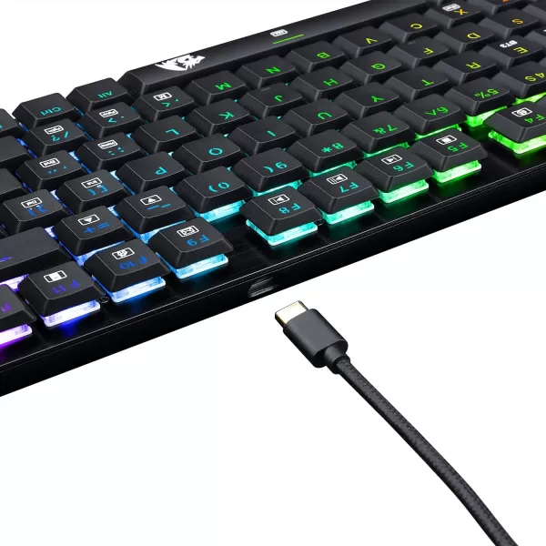 Redragon K603 Wireless RGB Mechanical Keyboard Ultra Thin Low Profile Bluetooth Gaming Keyboard with Blue Switches for Windows Gaming PC