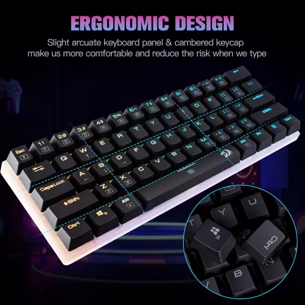 Redragon K605 Alien Giant Mechanical Gaming Keyboard Super Big 61 Keys ampamp Outemu Blue Switch RGB LED Backlit Ergonomic Wired TypeC Full Key Conflict Free AntiGhosting NKRO Keyboard61 Keys