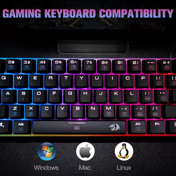 Redragon K605 Alien Giant Mechanical Gaming Keyboard Super Big 61 Keys ampamp Outemu Blue Switch RGB LED Backlit Ergonomic Wired TypeC Full Key Conflict Free AntiGhosting NKRO Keyboard61 Keys