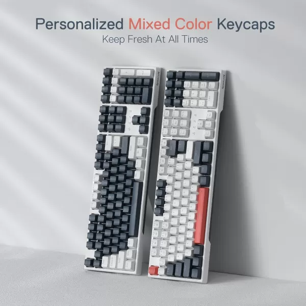 Redragon K668 RGB Gaming Keyboard 104 Keys  Extra 4 Hotkeys Wired Mechanical Keyboard wSound Absorbing Foams Upgraded Hotswappable Socket Mixed Color Keycaps Red Switch