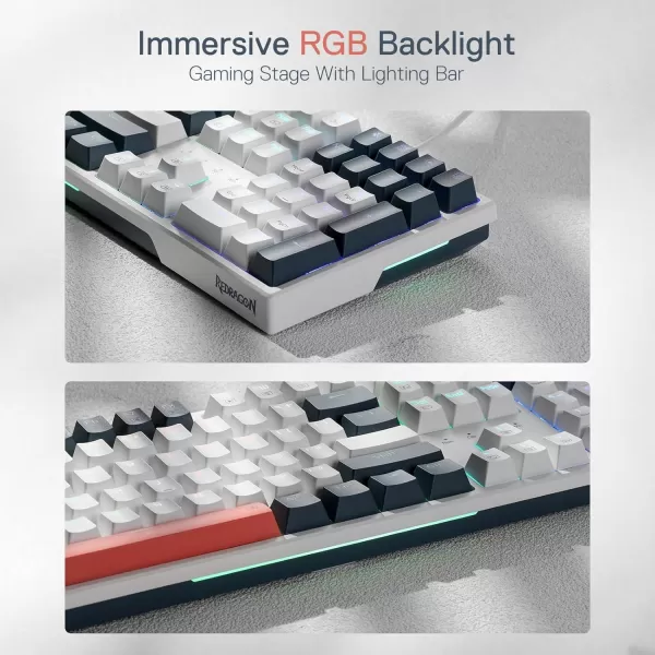 Redragon K668 RGB Gaming Keyboard 104 Keys  Extra 4 Hotkeys Wired Mechanical Keyboard wSound Absorbing Foams Upgraded Hotswappable Socket Mixed Color Keycaps Red Switch