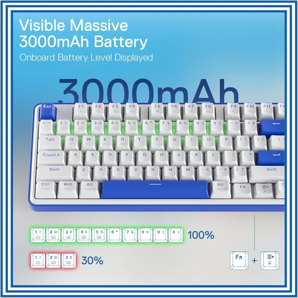 Redragon K685 PRO 104 Keys Wireless Gasket RGB Gaming Keyboard 3Modes 100 Layout Mechanical Keyboard wHotSwap Socket Sound Absorbing Pads ampamp Linear Red Switch Klein Blue ampamp Oia WhiteOia White Wireless