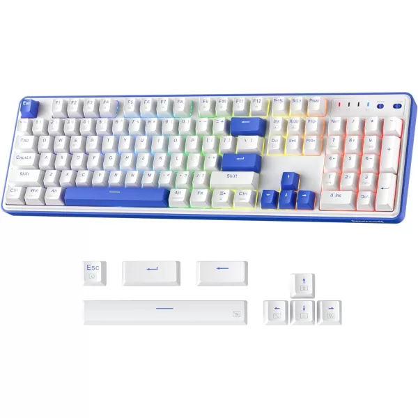 Redragon K685 PRO 104 Keys Wireless Gasket RGB Gaming Keyboard 3Modes 100 Layout Mechanical Keyboard wHotSwap Socket Sound Absorbing Pads ampamp Linear Red Switch Klein Blue ampamp Oia WhiteOia White Wireless