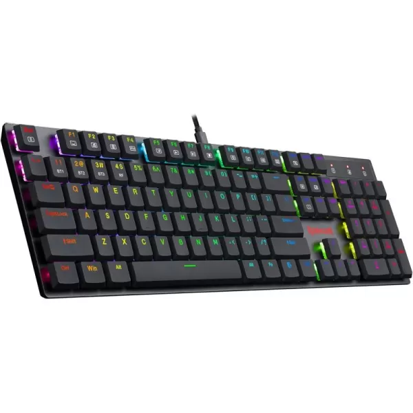 Redragon K535 Wireless Bluetooth Mechanical Gaming Keyboard RGB Backlit with Low Profile Blue Switches for Windows Gaming PC