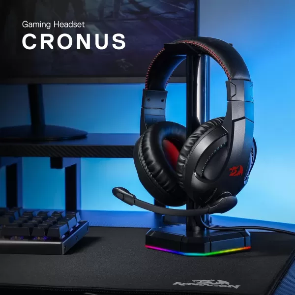 Redragon H211 Cronus Black Wired Gaming Headset Stereo Surround Sound NoiseCanceling Microphone Dynamic RGB Backlight 40 mm Drivers OverEar Headphones Works for PCPS5XBOXNSBlack
