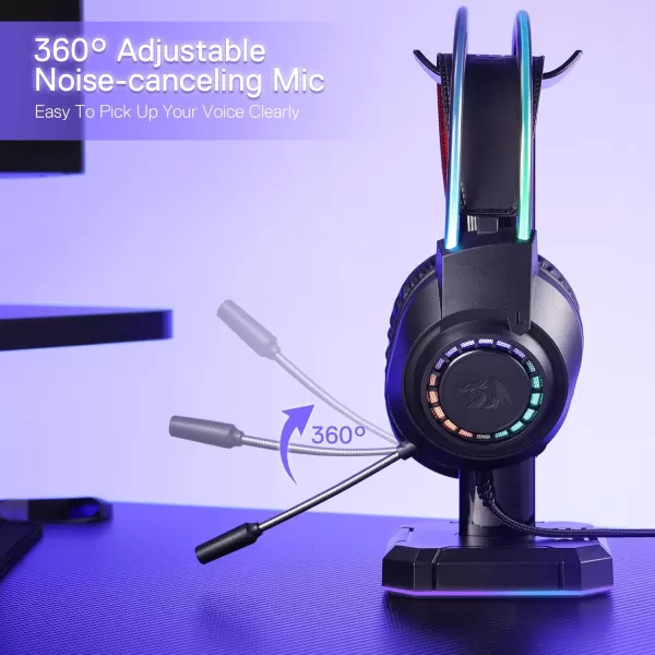 Redragon H231 Scream Wired Gaming Headset Stereo Surround Sound 40mm Drivers Leather Foam Ear Pads Noisecanceling Microphone Dynamic RGB Lighting Works with PCPS4PS5NSXboxone WhiteBlack
