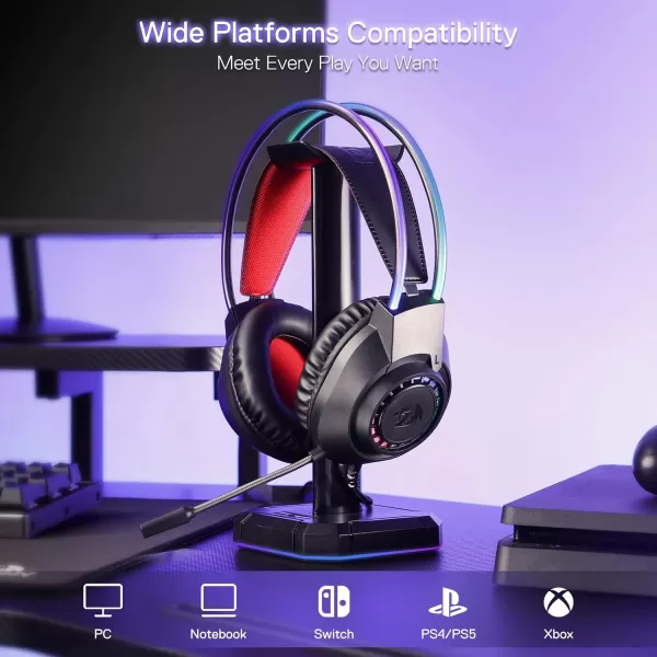 Redragon H231 Scream Wired Gaming Headset Stereo Surround Sound 40mm Drivers Leather Foam Ear Pads Noisecanceling Microphone Dynamic RGB Lighting Works with PCPS4PS5NSXboxone WhiteBlack