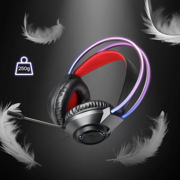 Redragon H231 Scream Wired Gaming Headset Stereo Surround Sound 40mm Drivers Leather Foam Ear Pads Noisecanceling Microphone Dynamic RGB Lighting Works with PCPS4PS5NSXboxone WhiteBlack
