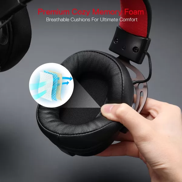 Redragon H376 Aurora Wired Gaming Headset 71 Surround Sound OverEar Headphone w40 MM Audio Drivers Advanced EQ Mode 240g Lightweight Cozy Memory Foam Pads USB Powered for PCPS4NS  PinkBlack