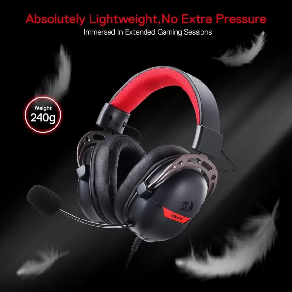 Redragon H376 Aurora Wired Gaming Headset 71 Surround Sound OverEar Headphone w40 MM Audio Drivers Advanced EQ Mode 240g Lightweight Cozy Memory Foam Pads USB Powered for PCPS4NS  PinkBlack