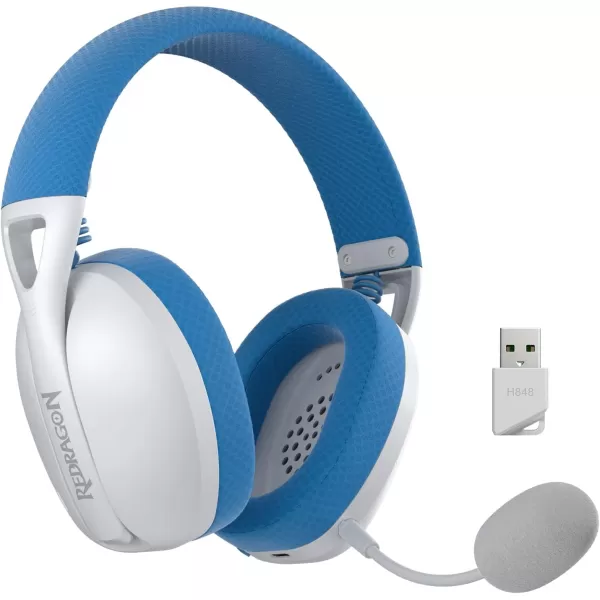 Redragon H848 BT Wireless Gaming Headset  Lightweight  71 Surround Sound  40MM Drivers  Detachable Microphone  Multi Platforms for PC PS543 Switch MobileBlue