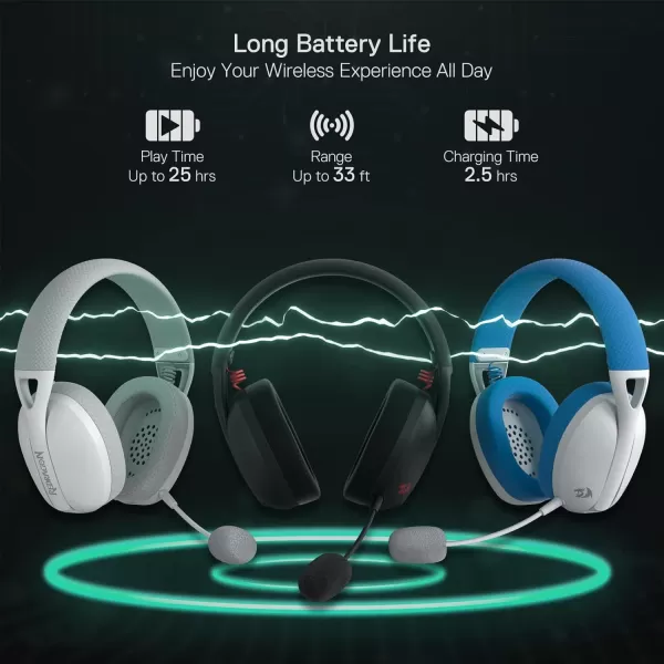 Redragon H848 BT Wireless Gaming Headset  Lightweight  71 Surround Sound  40MM Drivers  Detachable Microphone  Multi Platforms for PC PS543 Switch MobileBlue