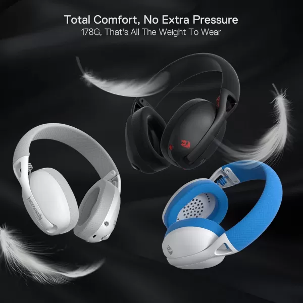 Redragon H848 BT Wireless Gaming Headset  Lightweight  71 Surround Sound  40MM Drivers  Detachable Microphone  Multi Platforms for PC PS543 Switch MobileBlue