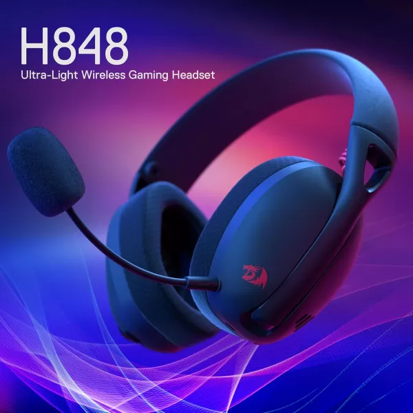 Redragon H848 BT Wireless Gaming Headset  Lightweight  71 Surround Sound  40MM Drivers  Detachable Microphone  Multi Platforms for PC PS543 Switch MobileBlack