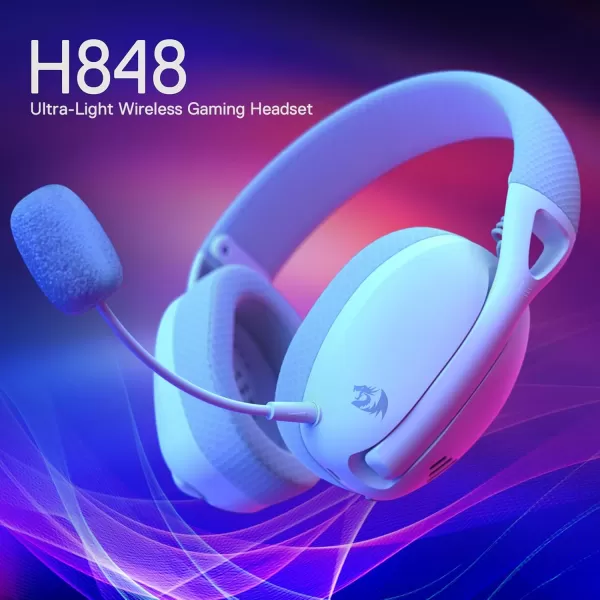 Redragon H848 BT Wireless Gaming Headset  Lightweight  71 Surround Sound  40MM Drivers  Detachable Microphone  Multi Platforms for PC PS543 Switch MobileGrey