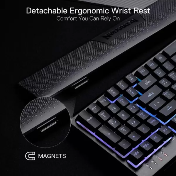 Redragon K515 Shiva RGB Membrane Gaming Keyboard 98 Keys MechanicalFeel Keyboard wSmooth Linear Switch OnBoard Macro ampamp Dedicated Multimedia Keys Detachable Wrist Rest Software SupportedK515