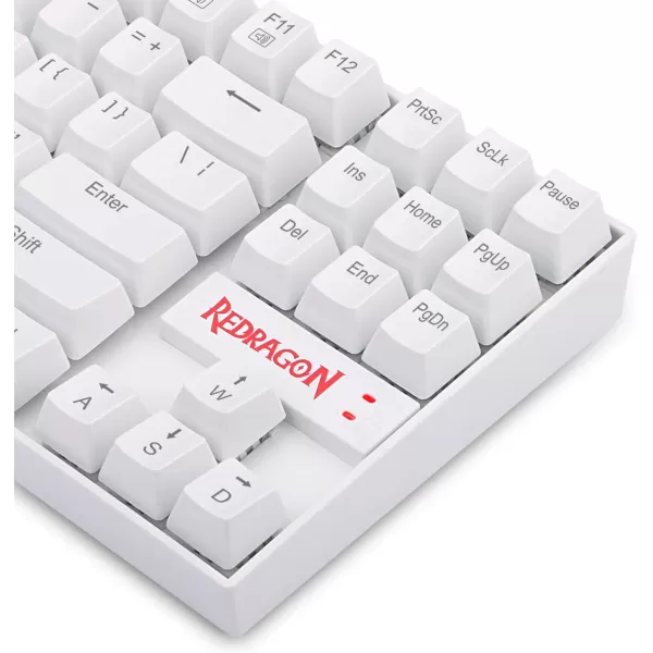 Redragon K552 Mechanical Gaming Keyboard 60 Compact 87 Key Kumara Wired Blue Switches for Windows PC Gamers Not Backlit White