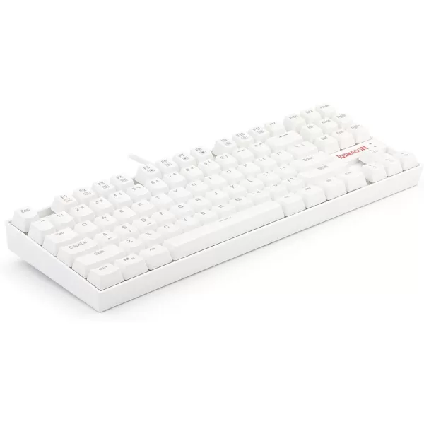 Redragon K552 Mechanical Gaming Keyboard 60 Compact 87 Key Kumara Wired Blue Switches for Windows PC Gamers Not Backlit White