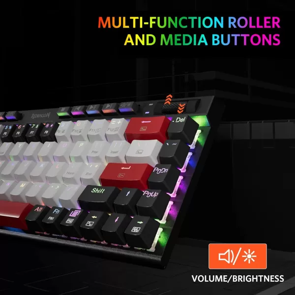 Redragon K635 Hot Swappable Mechanical Keyboard Customized RGB Backlit with Volume Control Bluetooth24GWirelessUSBC Compact Gaming Keyboard with Red Switches6810Keys