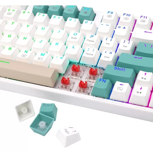 Redragon K643 90 Mechanical Gaming Keyboard RGB Backlight ampamp Macro Customizable with Number Pad 94 Keys HotSwappable USBC WiredBluetooth24GWireless Keyboard with Red Switches