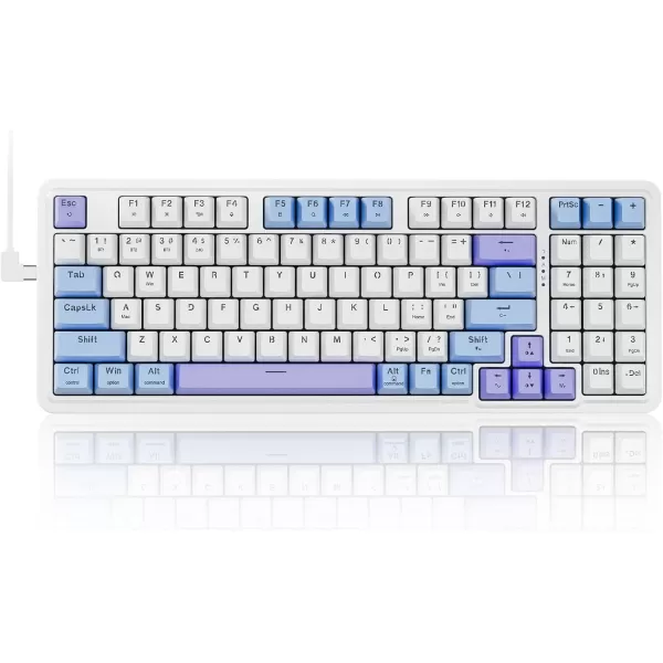 Redragon Mechanical Keyboard Wireless Gaming Keyboard Wireless 3Modes 94 Keys Mechanical Keyboard HotSwap Socket RGB Creamy Gaming Keyboard Gasket Structure for PCTabletLaptopXboxPS4PS5