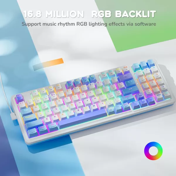 Redragon Mechanical Keyboard Wireless Gaming Keyboard Wireless 3Modes 94 Keys Mechanical Keyboard HotSwap Socket RGB Creamy Gaming Keyboard Gasket Structure for PCTabletLaptopXboxPS4PS5