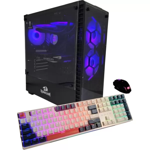 Redragon  Gaming System  Blaze Series  Intel Core i7 13700K 34 GHz NVIDIA RTX 4070 500GB PCIe 40 NVMe 32GB DDR5 RAM 850W Gold PSU 240mm AIO Windows 11 Pro 64bit with Keyboard and Mouse