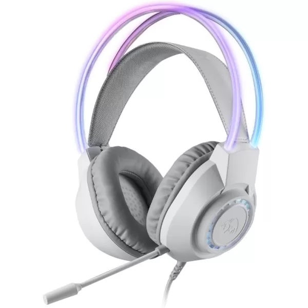 Redragon H231 Scream Wired Gaming Headset Stereo Surround Sound 40mm Drivers Leather Foam Ear Pads Noisecanceling Microphone Dynamic RGB Lighting Works with PCPS4PS5NSXboxone WhiteWhite