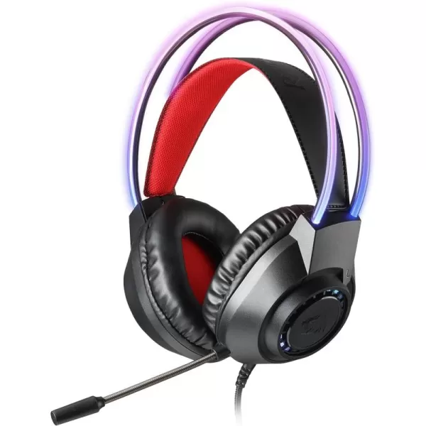 Redragon H231 Scream Wired Gaming Headset Stereo Surround Sound 40mm Drivers Leather Foam Ear Pads Noisecanceling Microphone Dynamic RGB Lighting Works with PCPS4PS5NSXboxone WhiteBlack