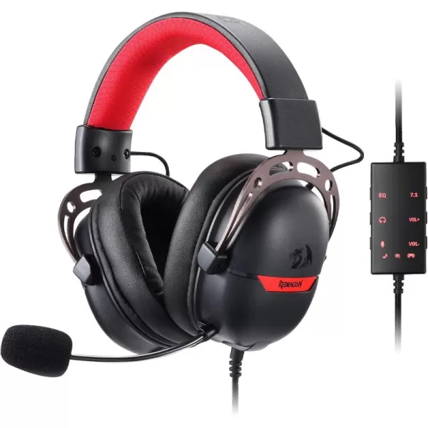 Redragon H376 Aurora Wired Gaming Headset 71 Surround Sound OverEar Headphone w40 MM Audio Drivers Advanced EQ Mode 240g Lightweight Cozy Memory Foam Pads USB Powered for PCPS4NS  PinkBlack