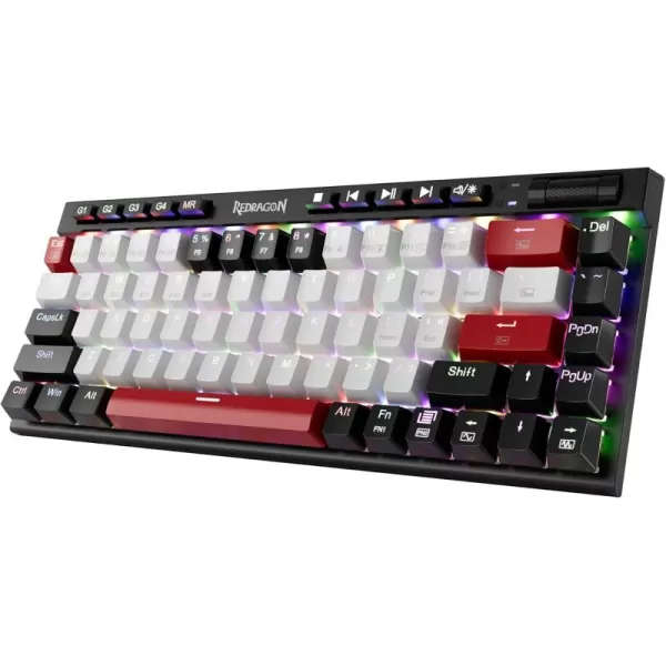 Redragon K635 Hot Swappable Mechanical Keyboard Customized RGB Backlit with Volume Control Bluetooth24GWirelessUSBC Compact Gaming Keyboard with Red Switches6810Keys