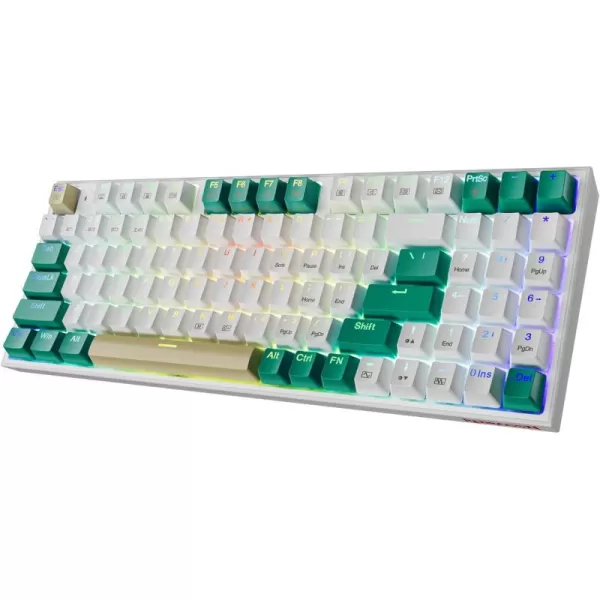 Redragon K643 90 Mechanical Gaming Keyboard RGB Backlight ampamp Macro Customizable with Number Pad 94 Keys HotSwappable USBC WiredBluetooth24GWireless Keyboard with Red Switches