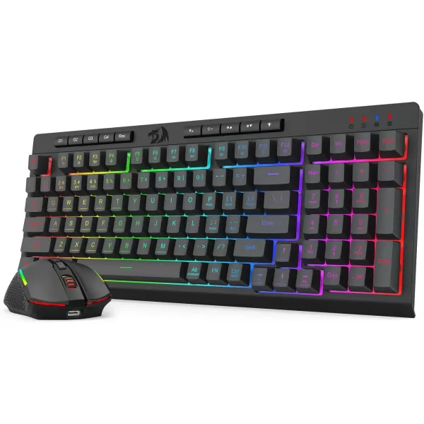Redragon BS142 Wireless Gaming Keyboard ampamp Mouse Combo 98 Keys K515 PRO Wireless RGB Membrane Keyboard and Wireless M693 PRO Gaming Mouse BundleK515  M693 PRO