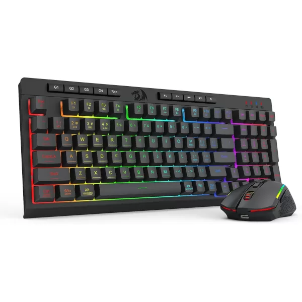 Redragon BS142 Wireless Gaming Keyboard ampamp Mouse Combo 98 Keys K515 PRO Wireless RGB Membrane Keyboard and Wireless M693 PRO Gaming Mouse BundleK515  M693 PRO