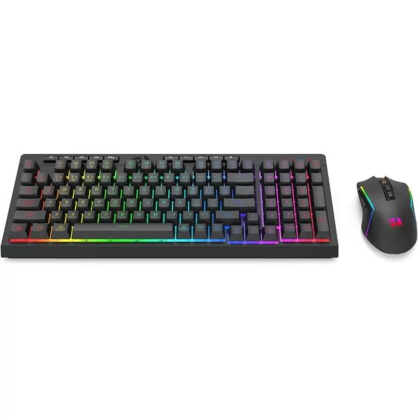 Redragon BS142 Wireless Gaming Keyboard ampamp Mouse Combo 98 Keys K515 PRO Wireless RGB Membrane Keyboard and Wireless M693 PRO Gaming Mouse BundleK515  M693 PRO