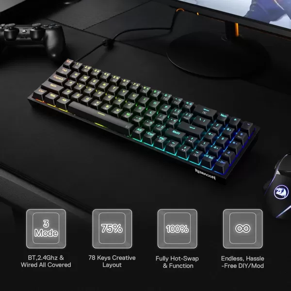 Redragon BS142 Wireless Gaming Keyboard ampamp Mouse Combo 98 Keys K515 PRO Wireless RGB Membrane Keyboard and Wireless M693 PRO Gaming Mouse BundleK628  M693 PRO