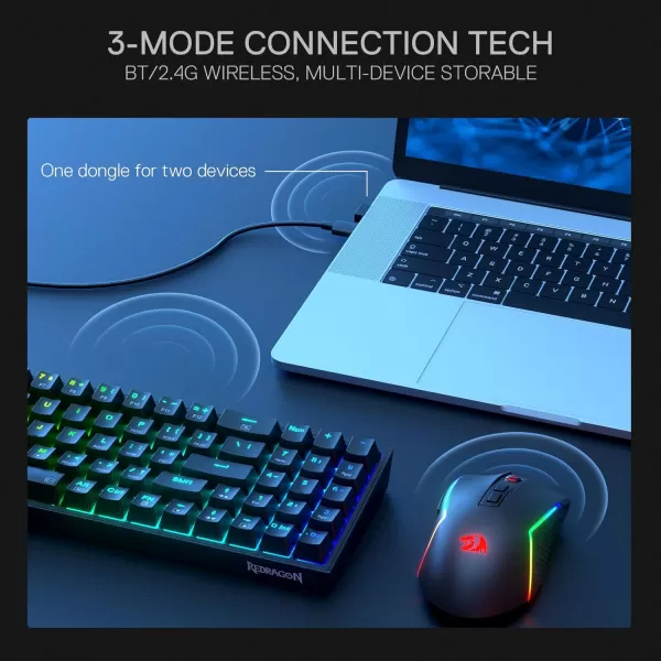 Redragon BS142 Wireless Gaming Keyboard ampamp Mouse Combo 98 Keys K515 PRO Wireless RGB Membrane Keyboard and Wireless M693 PRO Gaming Mouse BundleK628  M693 PRO