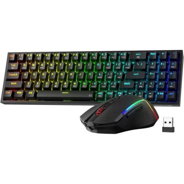 Redragon BS142 Wireless Gaming Keyboard ampamp Mouse Combo 98 Keys K515 PRO Wireless RGB Membrane Keyboard and Wireless M693 PRO Gaming Mouse BundleK628  M693 PRO