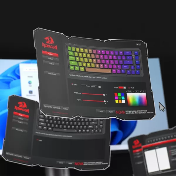 Redragon K709 PRO 65 Wireless Gasket RGB Gaming Keyboard 68 Keys HotSwap Compact Mechanical Keyboard wFreeMod Socket 5Layer Noise Dampening ampamp Round PBT Keycaps Quiet Custom Linear SwitchEssential White