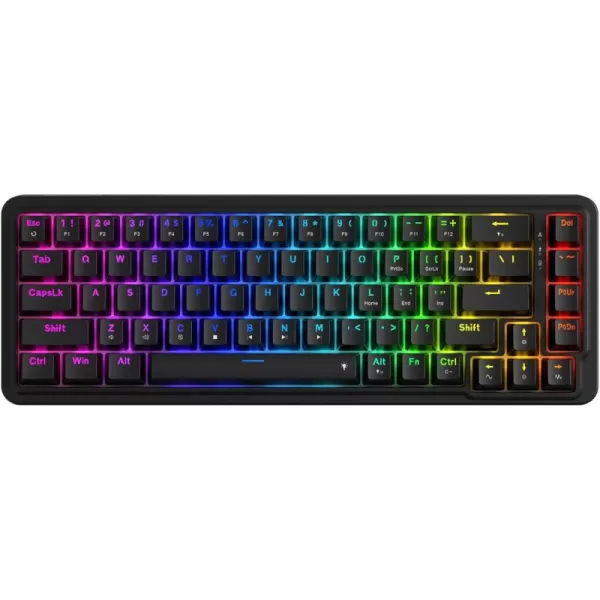 Redragon K709 PRO 65 Wireless Gasket RGB Gaming Keyboard 68 Keys HotSwap Compact Mechanical Keyboard wFreeMod Socket 5Layer Noise Dampening ampamp Round PBT Keycaps Quiet Custom Linear SwitchEssential Black