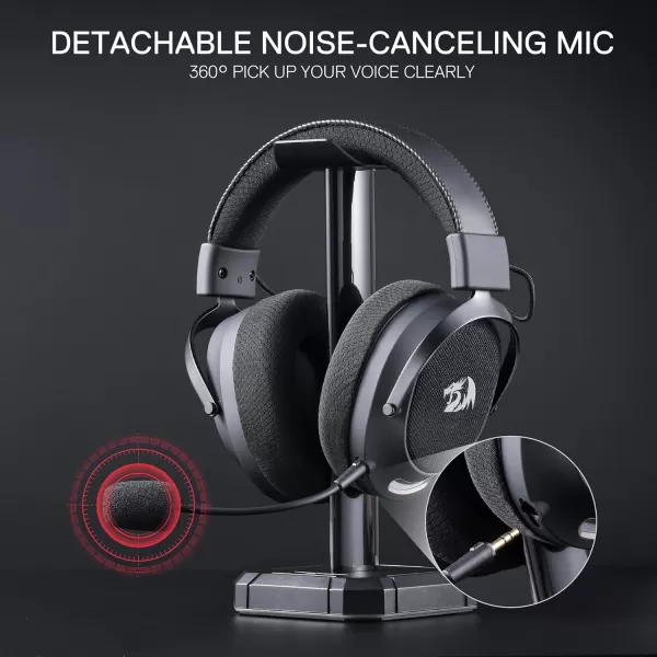 Redragon H858 3Mode Wireless Gaming Headset 71 Surround Sound 53 mm Drivers Memory Foam Ear Pads Detachable Noisecanceling Microphone OverEar Headphones Works for Mobile PCPS5XBOXNS