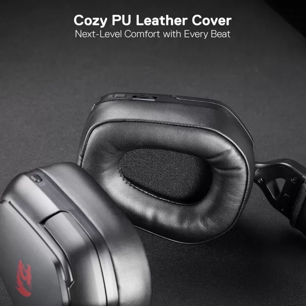 imageRedragon H868 3Mode Wireless RGB Gaming Headset 71 Surround Sound 40 mm Drivers Leather Foam Ear Pads Noisecanceling Microphone OverEar Headphones Works for Mobile PCPS5XBOXNS