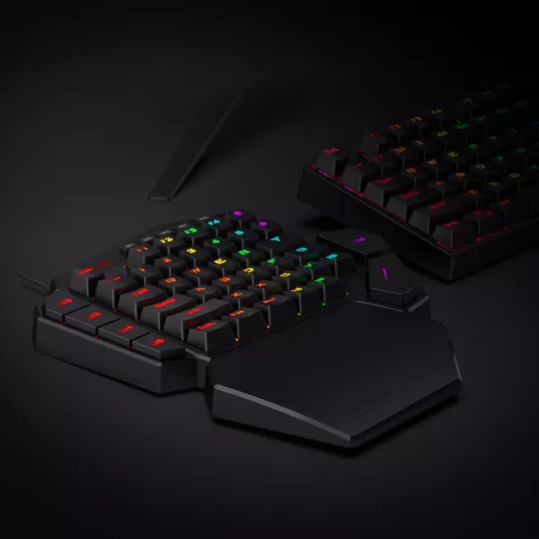 imageRedragon K585 DITI OneHanded RGB Mechanical Gaming Keyboard 42 Keys TypeC Professional Gaming Keypad wUpgraded HotSwappable Socket 7 Onboard Macro Keys ampamp Detachable Wrist RestBlack