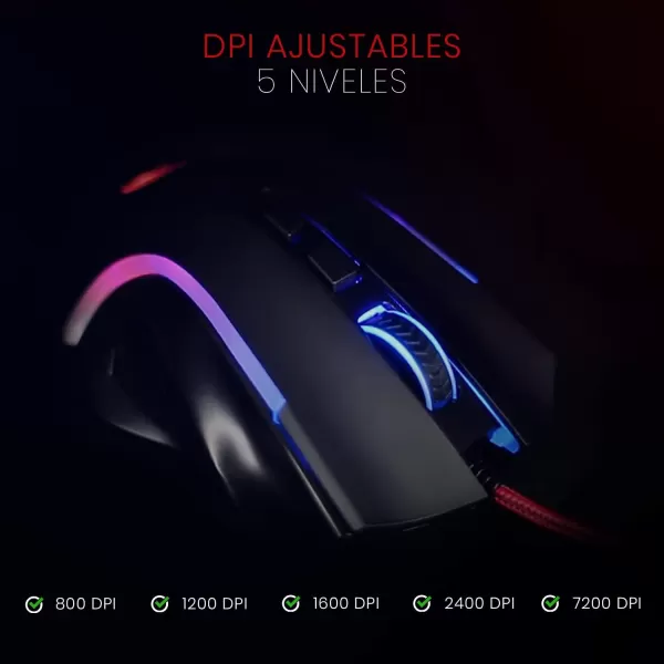 imageRedragon M602 RGB Wired Gaming Mouse RGB Spectrum Backlit Ergonomic Mouse Griffin Programmable with 8 Backlight Modes Up to 7200 DPI for Windows PC Gamers WhiteBlack