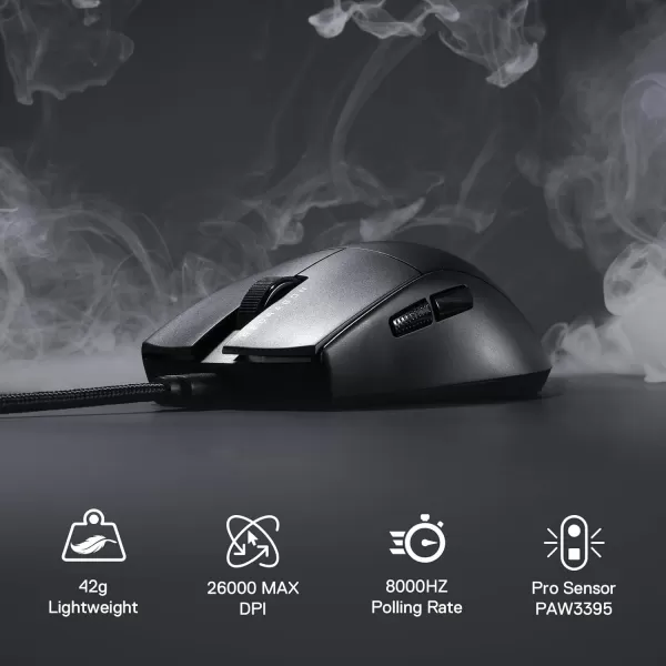 imageRedragon M996 Wired 8K Polling Rate Gaming Mouse 42G UltraLight 26000 Max DPI Gaming Mouse wErgonomic Natural Grip Build Full Programmable Buttons Software Supports DIY Keybinds ampamp DPIBlack