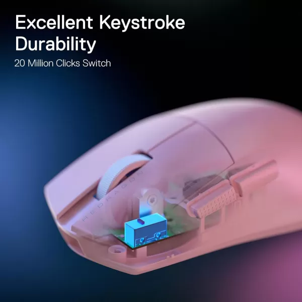 imageRedragon M996 Wired 8K Polling Rate Gaming Mouse 42G UltraLight 26000 Max DPI Gaming Mouse wErgonomic Natural Grip Build Full Programmable Buttons Software Supports DIY Keybinds ampamp DPIPink