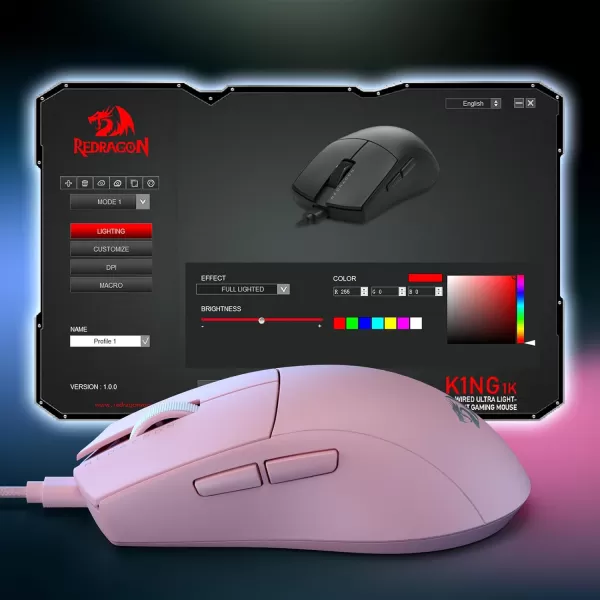 imageRedragon M996 Wired 8K Polling Rate Gaming Mouse 42G UltraLight 26000 Max DPI Gaming Mouse wErgonomic Natural Grip Build Full Programmable Buttons Software Supports DIY Keybinds ampamp DPIPink