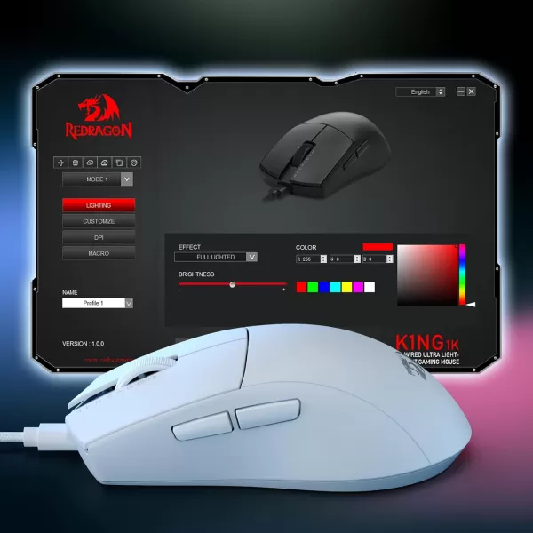imageRedragon M996 Wired 8K Polling Rate Gaming Mouse 42G UltraLight 26000 Max DPI Gaming Mouse wErgonomic Natural Grip Build Full Programmable Buttons Software Supports DIY Keybinds ampamp DPIWhite